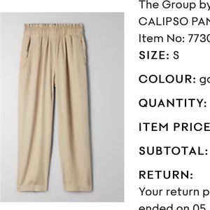 Aritzia Calipso Pants in Gold Beige